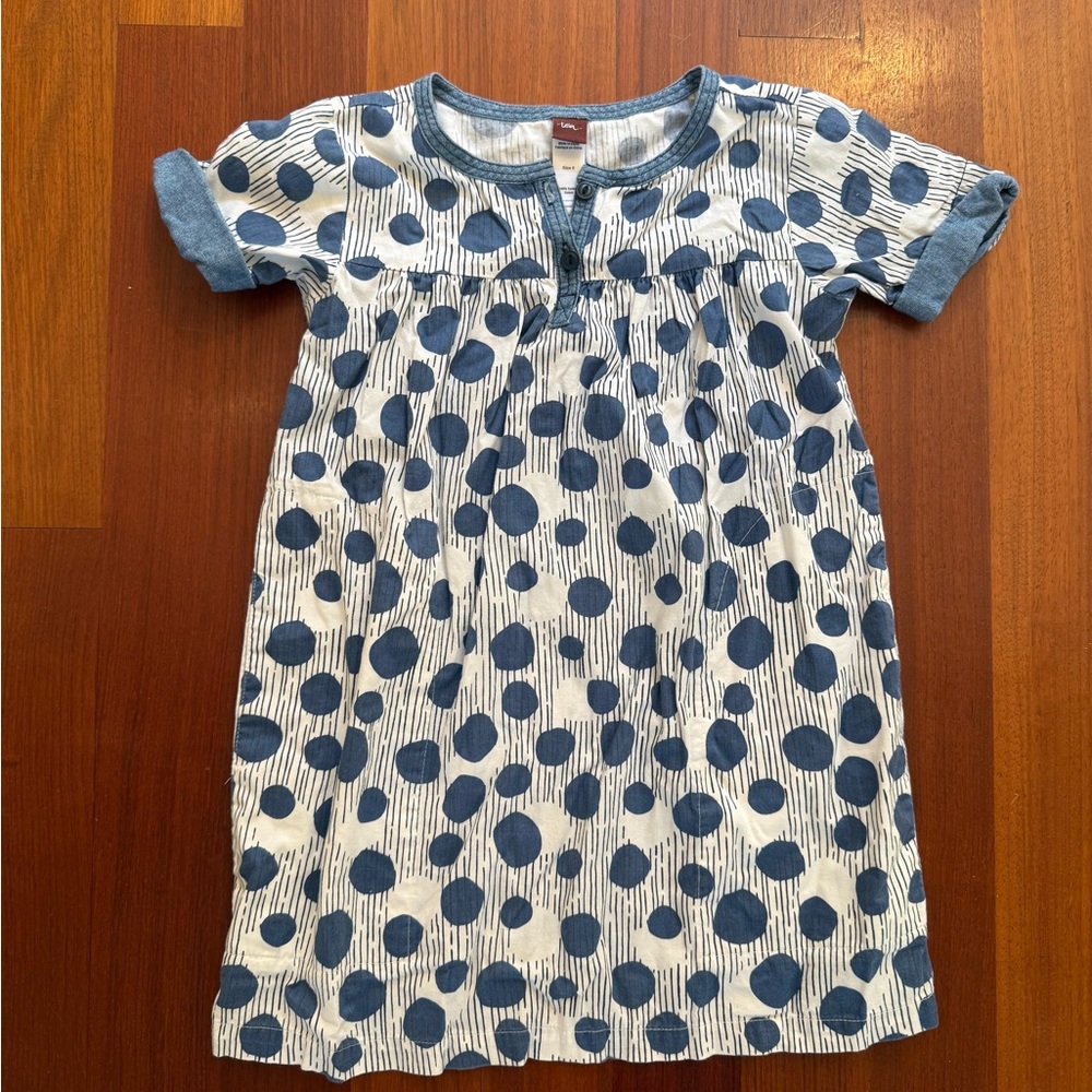 Tea Collection Blue Polka Dot Dress